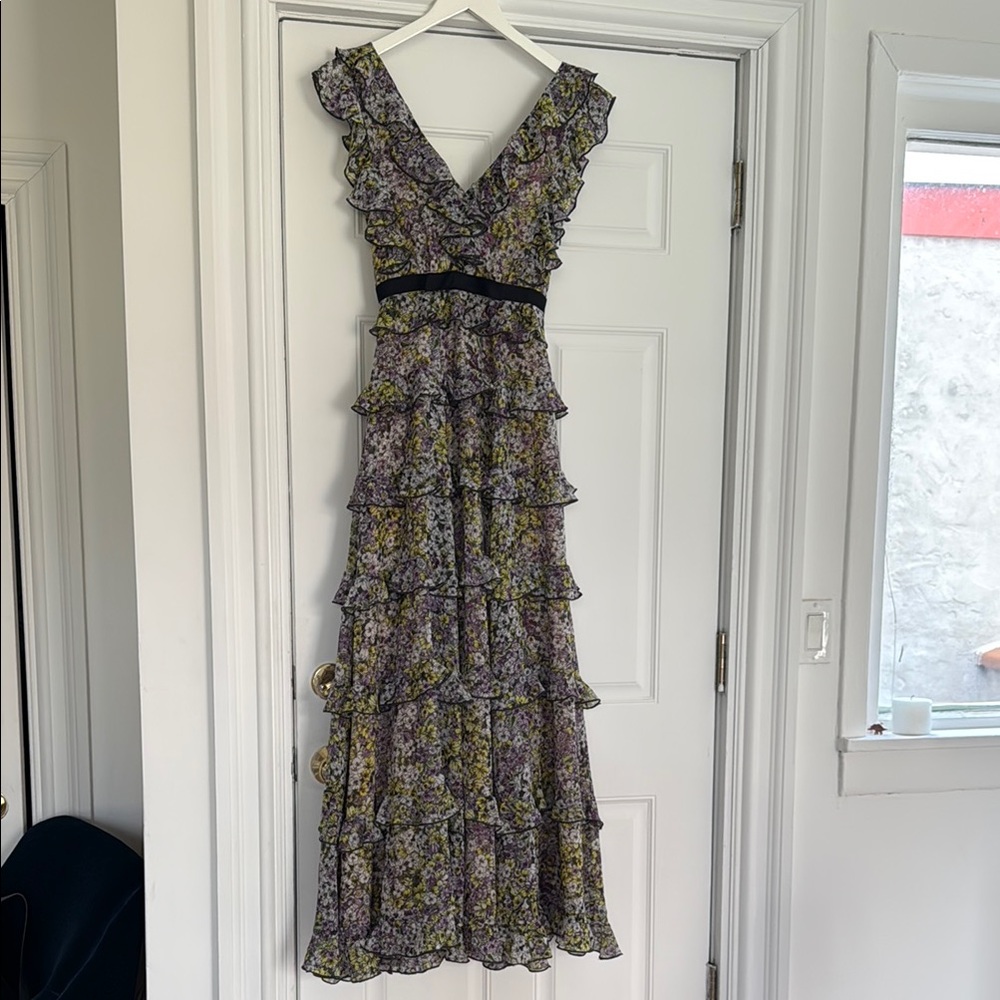 Giambattista Valli x HM Floral Ruffle Maxi Dress 0